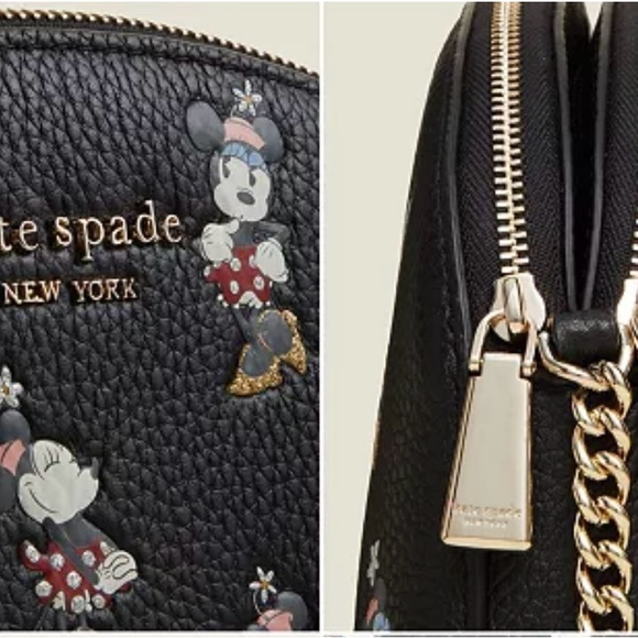 Brand New Kate Spade Minnie Mouse Double Zip Crossbody Purse - Picture 5 of 16